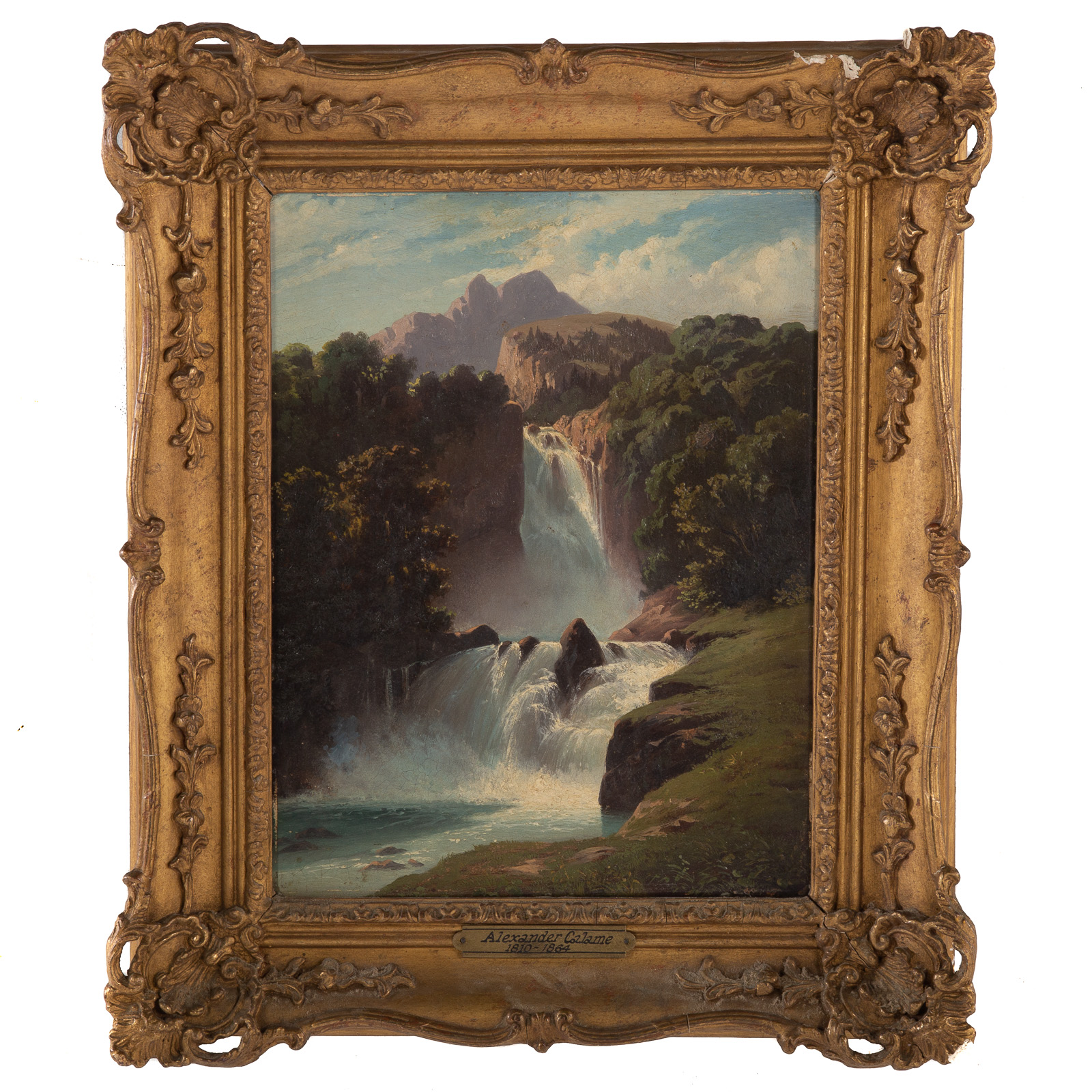 Appraisal: ATTRIBUTED TO ALEXANDRE CALAME CASCADE INFERIEURE DU REICHENBACH OIL French