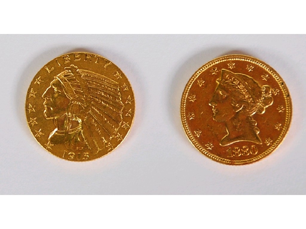 Appraisal: U S A GOLD FIVE DOLLARS COIN Liberty Head EF