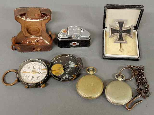 Appraisal: Misc military grouping- U S Engineer Corps brass compass dia