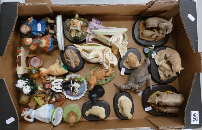 Appraisal: A mixed collection of items to include Resin Elephant wolves