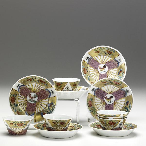 Appraisal: CHINESE EXPORT Set of six fine handleless cups and saucers