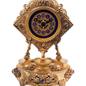 Appraisal: A Neoclassical Style Lapis Lazuli Inset Gilt Metal Mantel Clock