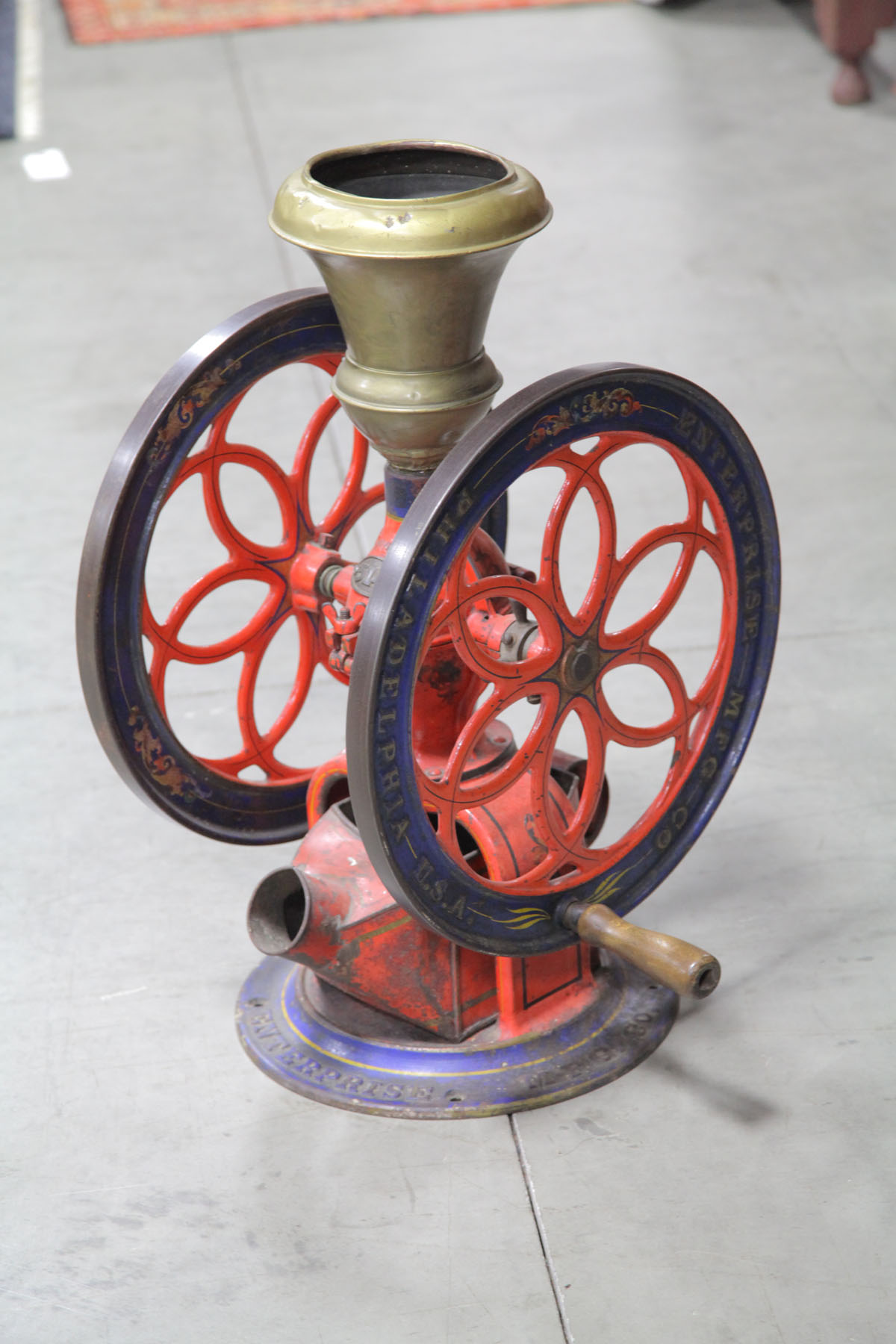 Appraisal: COFFEE GRINDER Philladelphia late th century Double wheel Enterprise coffee