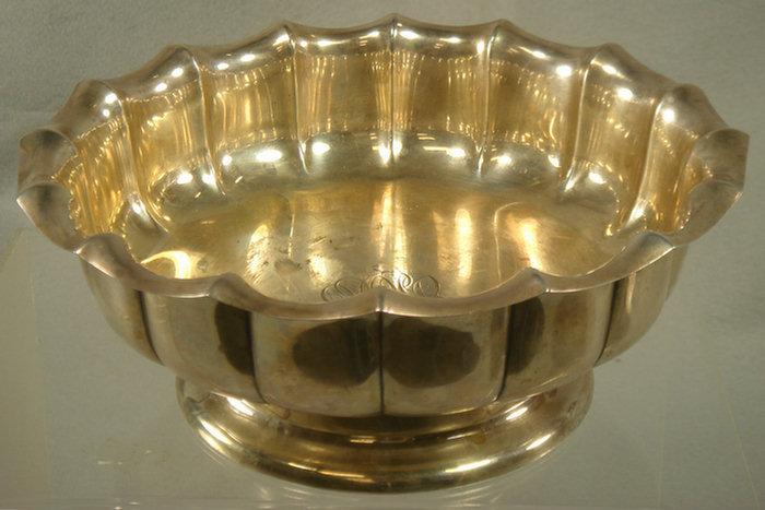 Appraisal: Reed Barton sterling silver round scalloped bowl mono TO B