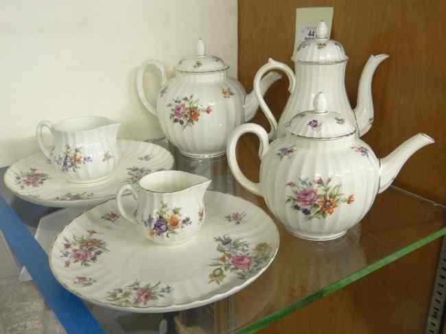 Appraisal: Royal Worcester Roanoke tea set Includes three teapots cream sugar