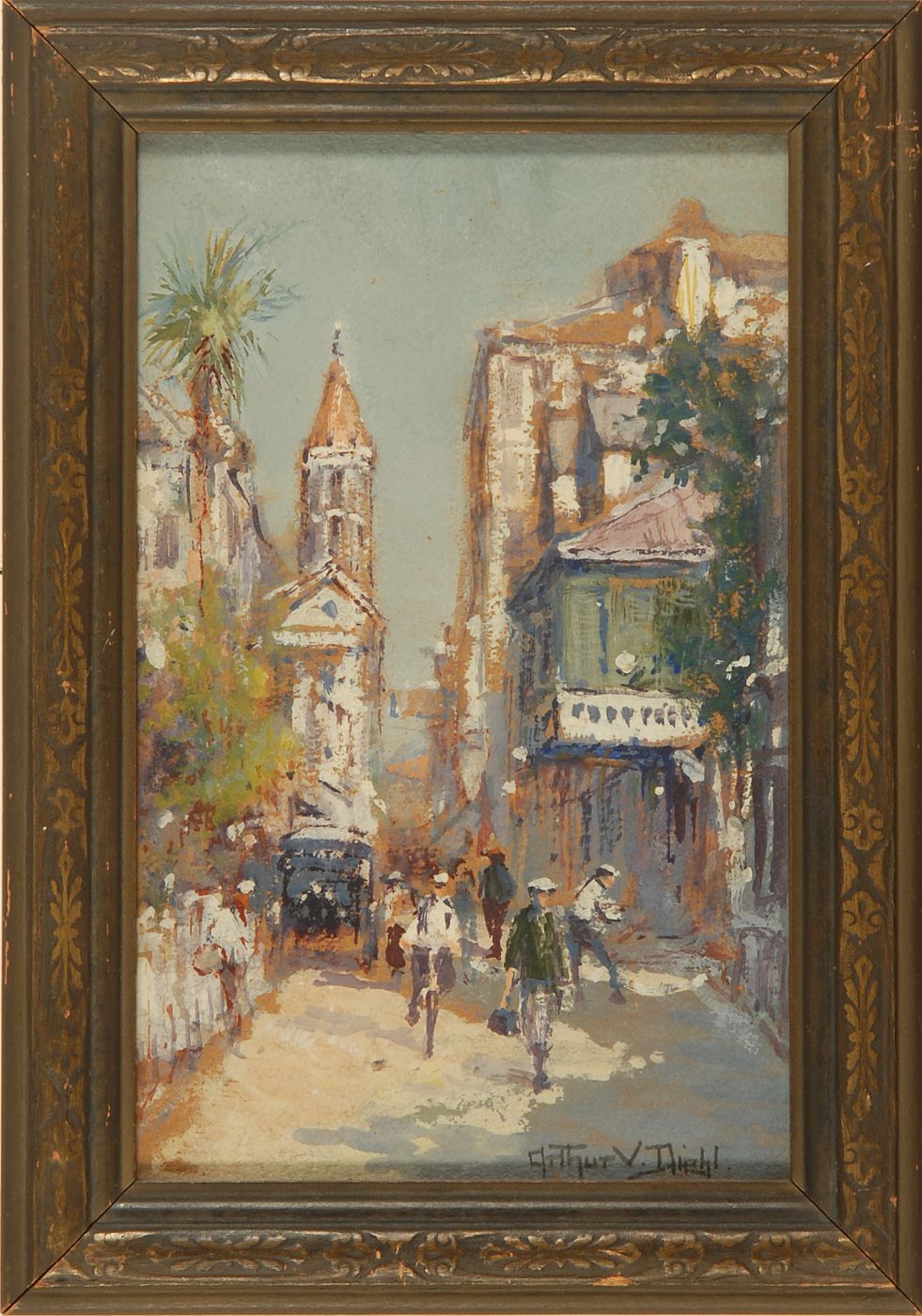 Appraisal: ARTHUR VIDAL DIEHLAmerican - St Augustine Florida street scene Signed