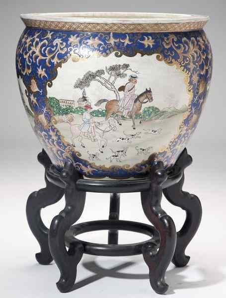 Appraisal: Chinese Export Porcelain Goldfish Jardinierebears a red six-character Qianlong mark