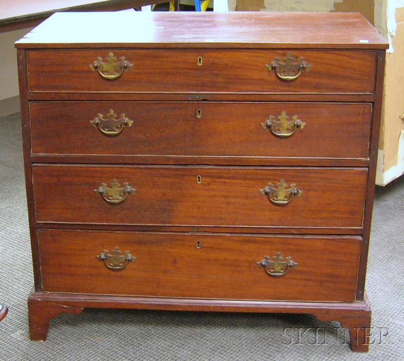 Appraisal: Chippendale Mahogany Four-Drawer Chest British ht wd in