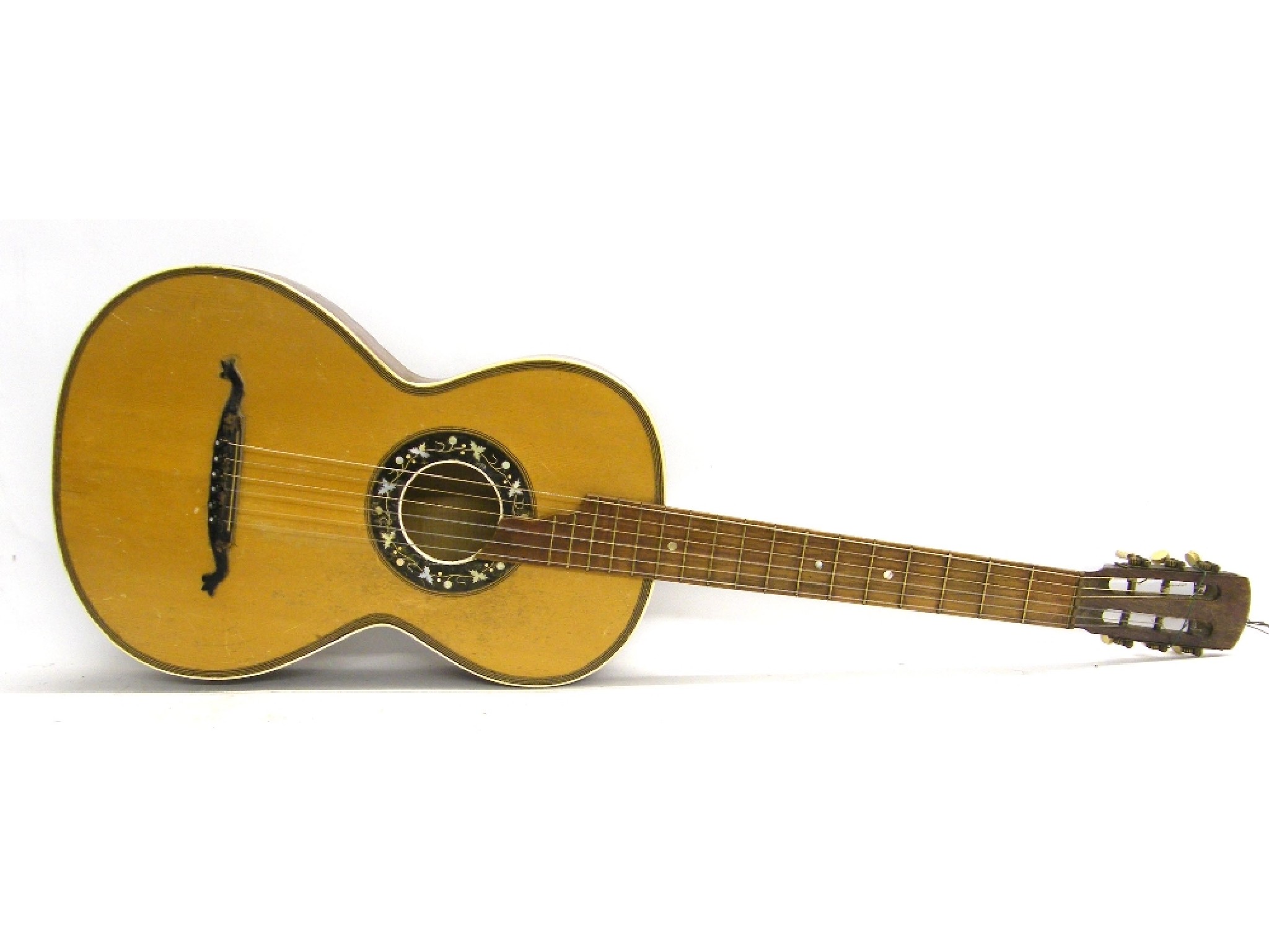 Appraisal: Early th century small bodied guitar a f