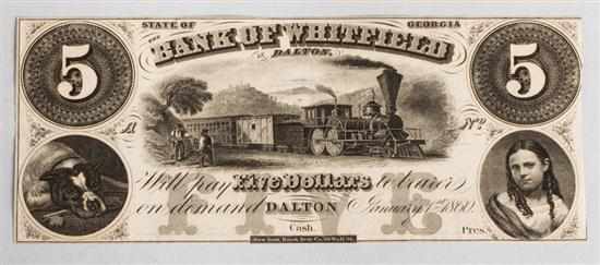 Appraisal: Bank of Whitfield Dalton GA Unissued Note dated January AU-