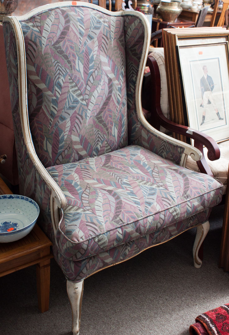 Appraisal: Upholstered wing chair