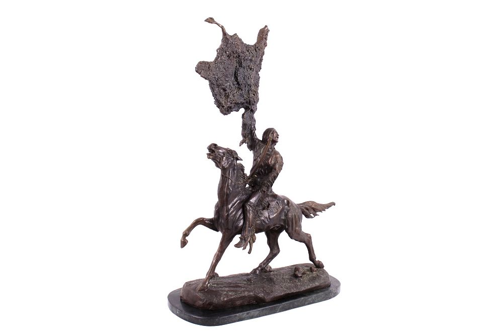 Appraisal: Buffalo Signal Bronze Statue By Frederic Remington Featured in this