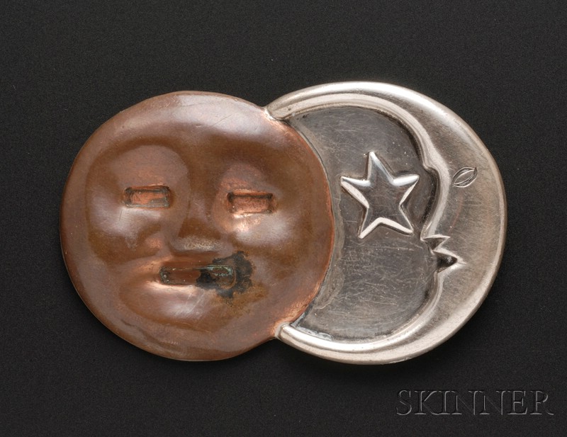 Appraisal: Spratling Sterling Silver and Copper Night and Day Pin Mexico