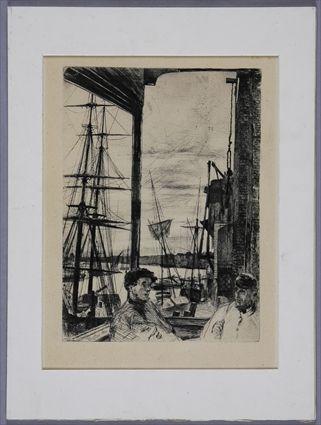 Appraisal: ETCHING WHISTLER JAMES A M ROTHERHITHE ETCHING ON CREAM HANDMADE