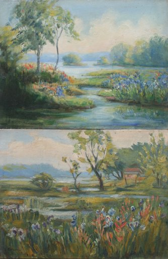 Appraisal: COLBORNE Elizabeth American th C Marsh Scenes OIL CB ''