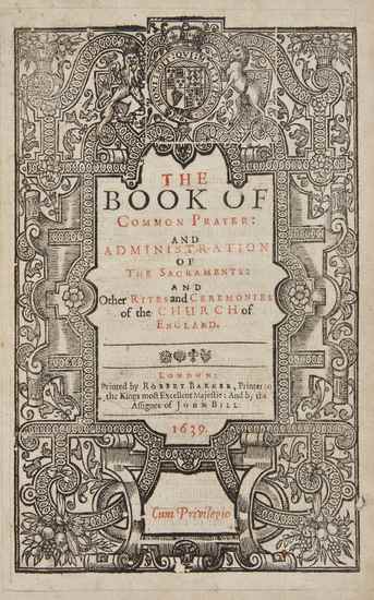 Appraisal: Book The of Common Prayer black letter title and calendar