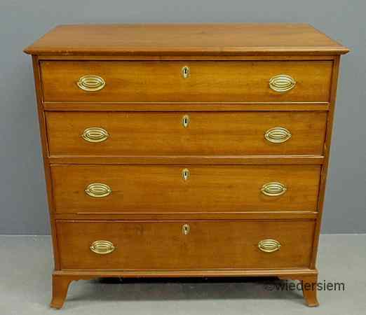 Appraisal: Hepplewhite cherry chest of drawers c with a molded top