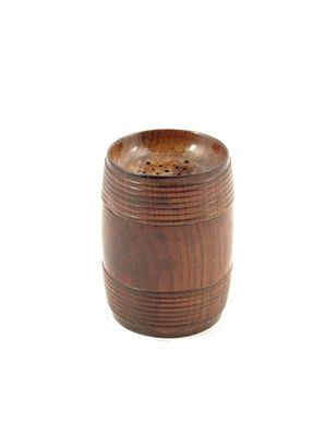 Appraisal: A th century turned rosewood pounce pot of barrel form