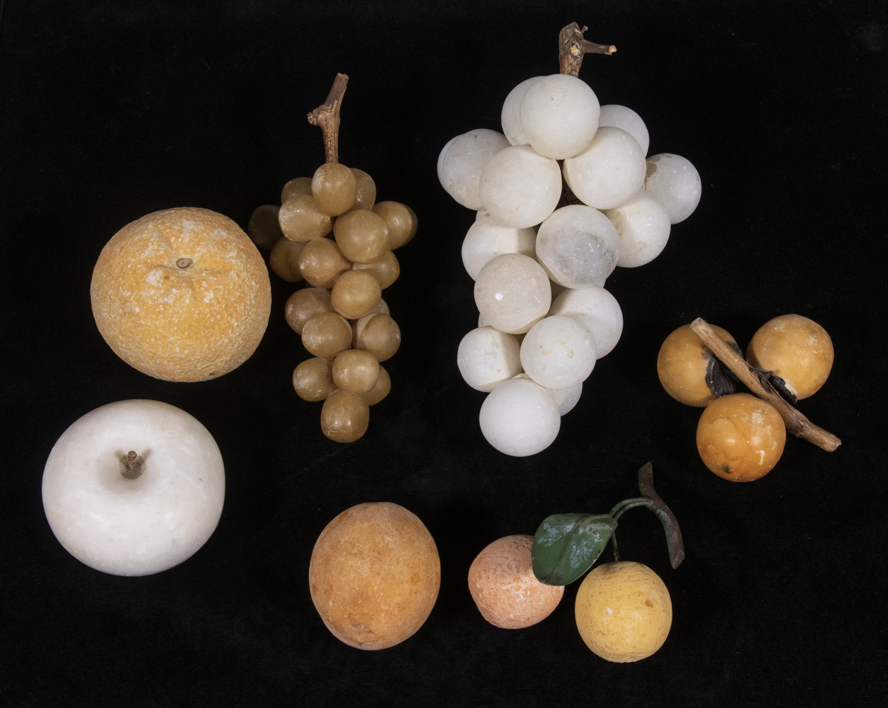 Appraisal: STONE FRUIT Group of Pieces of Assorted Carved Fruit late