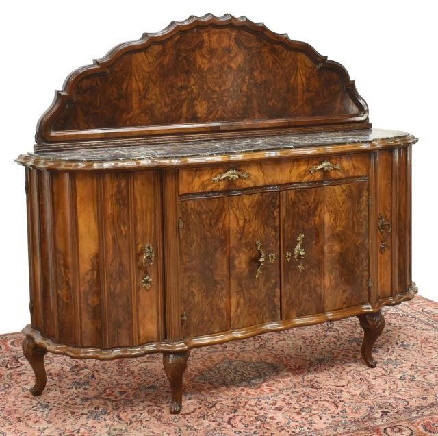 Appraisal: Italian Venetian burlwood sideboard th c having a shaped back