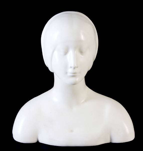 Appraisal: A Rookwood ivory matt glaze bust of a maiden shape