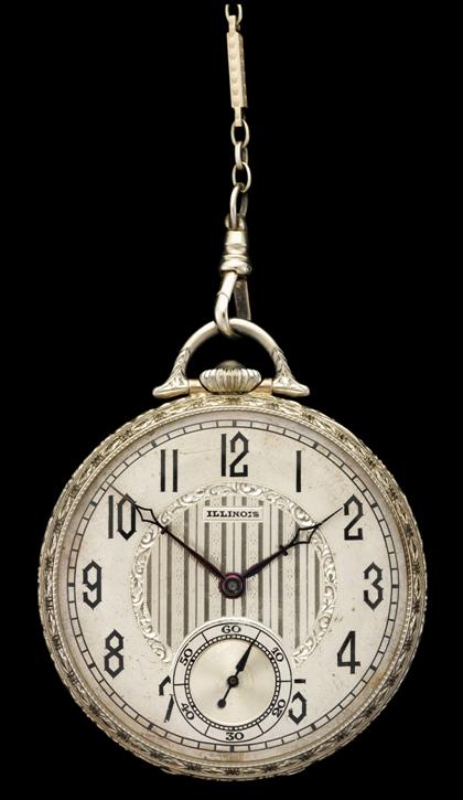 Appraisal: karat white gold pocket watch IllinoisCircular case silver tone face