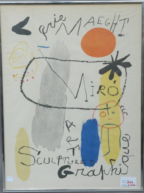 Appraisal: MIRO POSTER Gallerie Maeght singed in plate