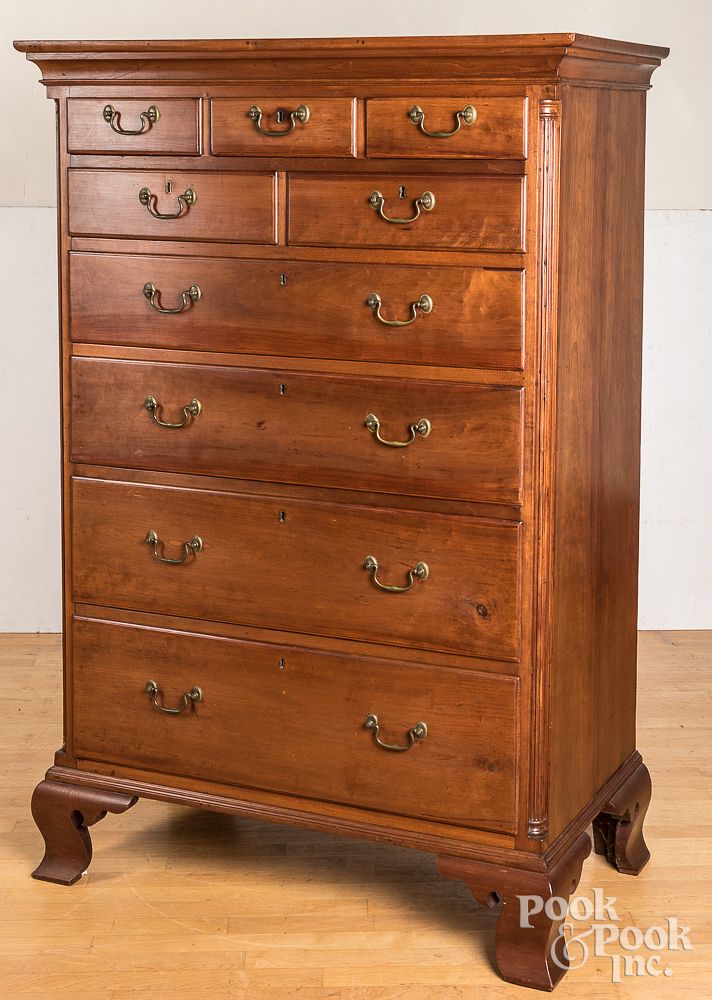 Appraisal: Pennsylvania Chippendale cherry tall chest Pennsylvania Chippendale cherry tall chest