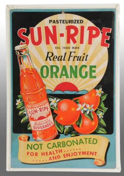 Appraisal: Cardboard Sun-Ripe Beverage Sign Description Strong colors with early graphics