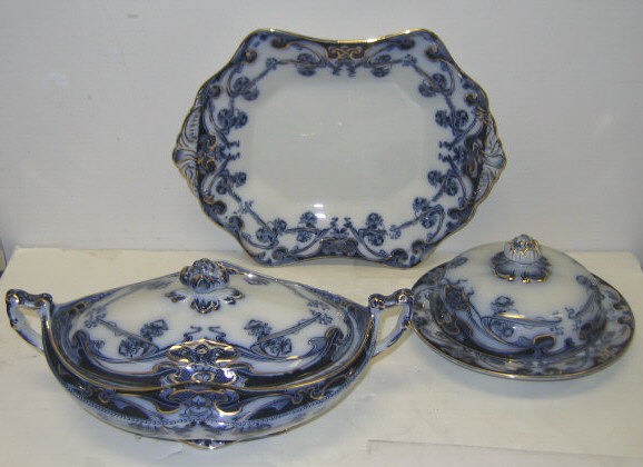 Appraisal: ROYAL STAFFORDSHIRE FLOW BLUE DINNERWARE Arthur J Wilkinson Burslem circa