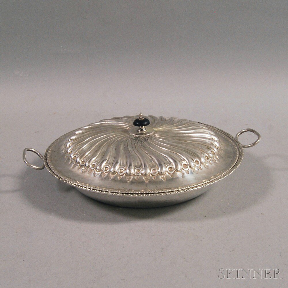 Appraisal: English Silver Covered Two-handled Tureen partial th century London marks