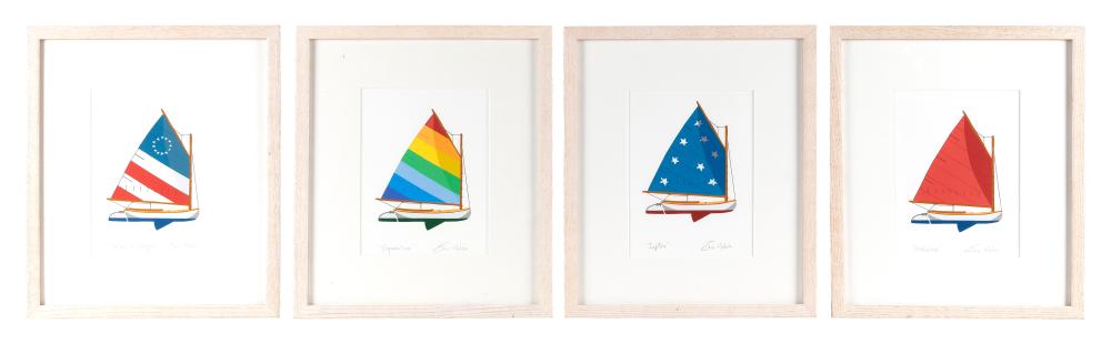 Appraisal: ERIC HOLCH NANTUCKET MASSACHUSETTS CONTEMPORARY SET OF FOUR RAINBOW FLEET