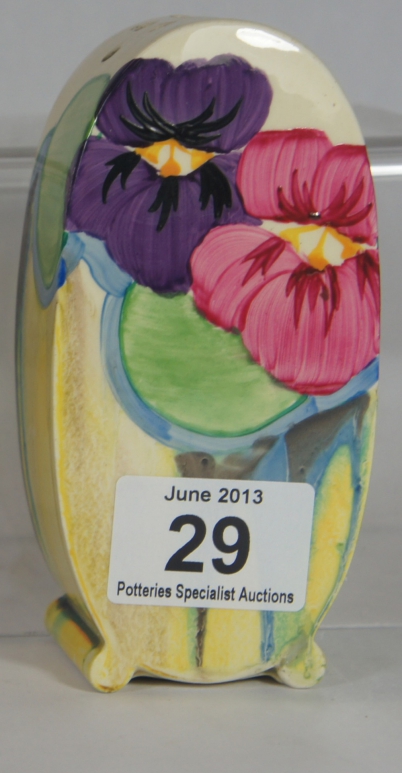 Appraisal: Clarice Cliff Sugar Shaker decorated in the Pansies Design height