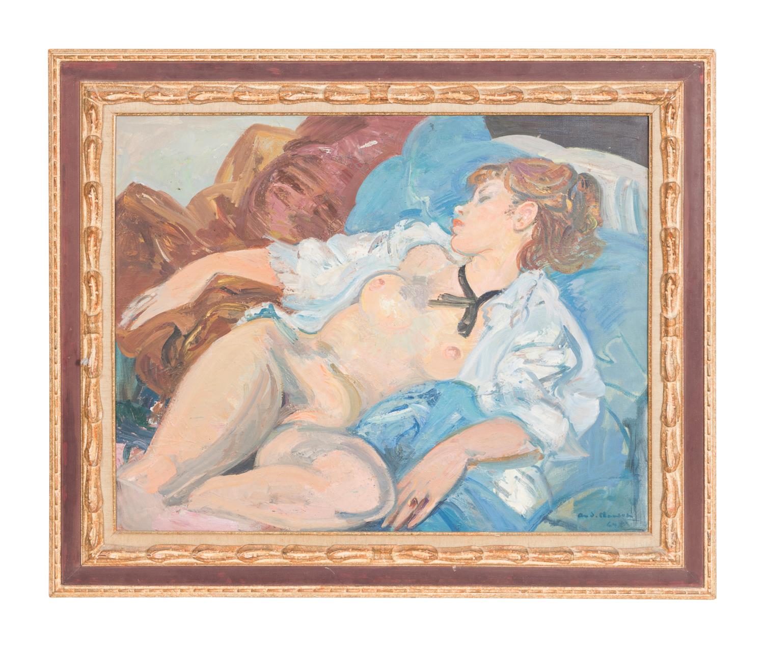 Appraisal: ANDRE PLANSON RECLINING NUDE FEMALE O C Andre Planson French