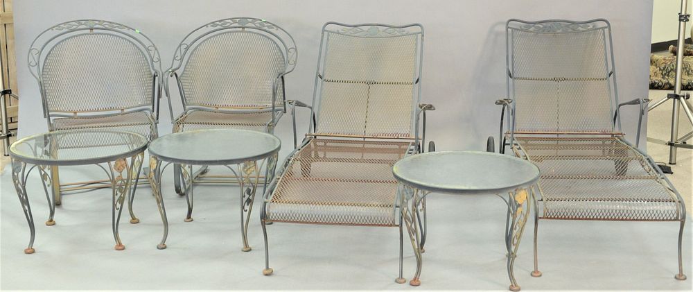 Appraisal: Six Piece Woodard Outdoor Patio Set to include two chaise