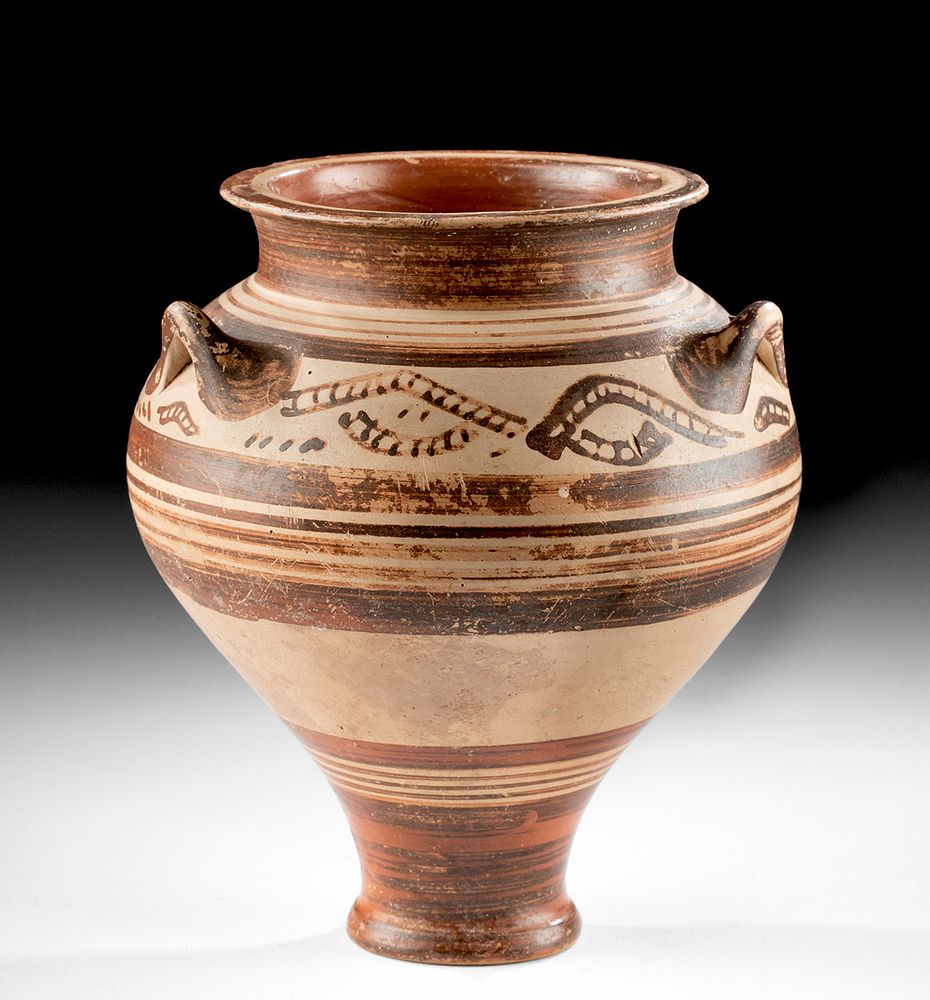 Appraisal: Mycenaean Pottery Pithos ex-Sotheby's ex-Royal Athena Ancient Greece Mycenaean Late