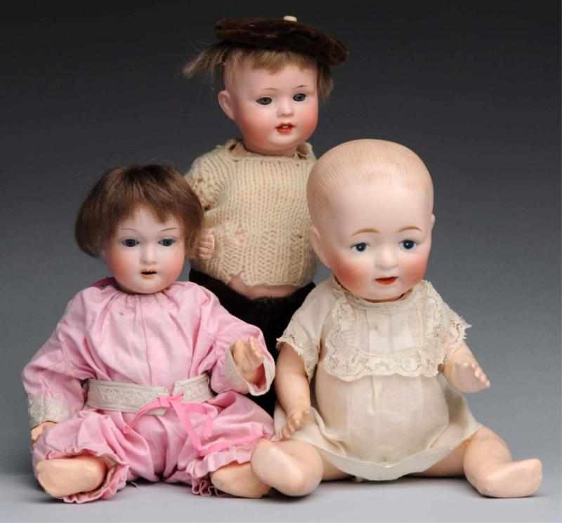 Appraisal: Lot of Bisque Baby Dolls Bahr Proschild with glass sleeping