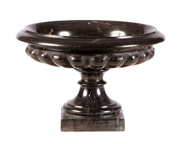 Appraisal: A pair of black marble tazzas height in diameter in