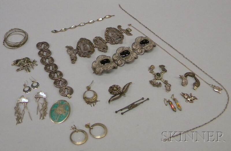 Appraisal: Small Group of Mostly Sterling Silver Jewelry including bracelets necklaces