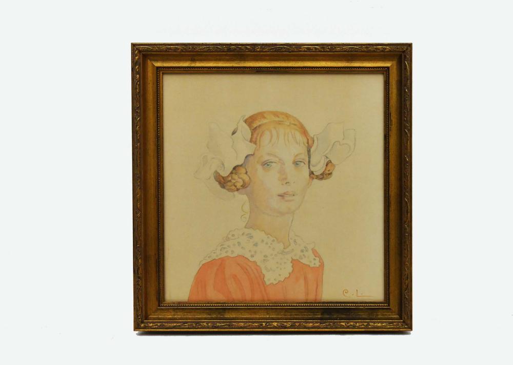 Appraisal: CARL LARSSON SWEDISH - PAINTINGYoung Lady in a Traditional Hat