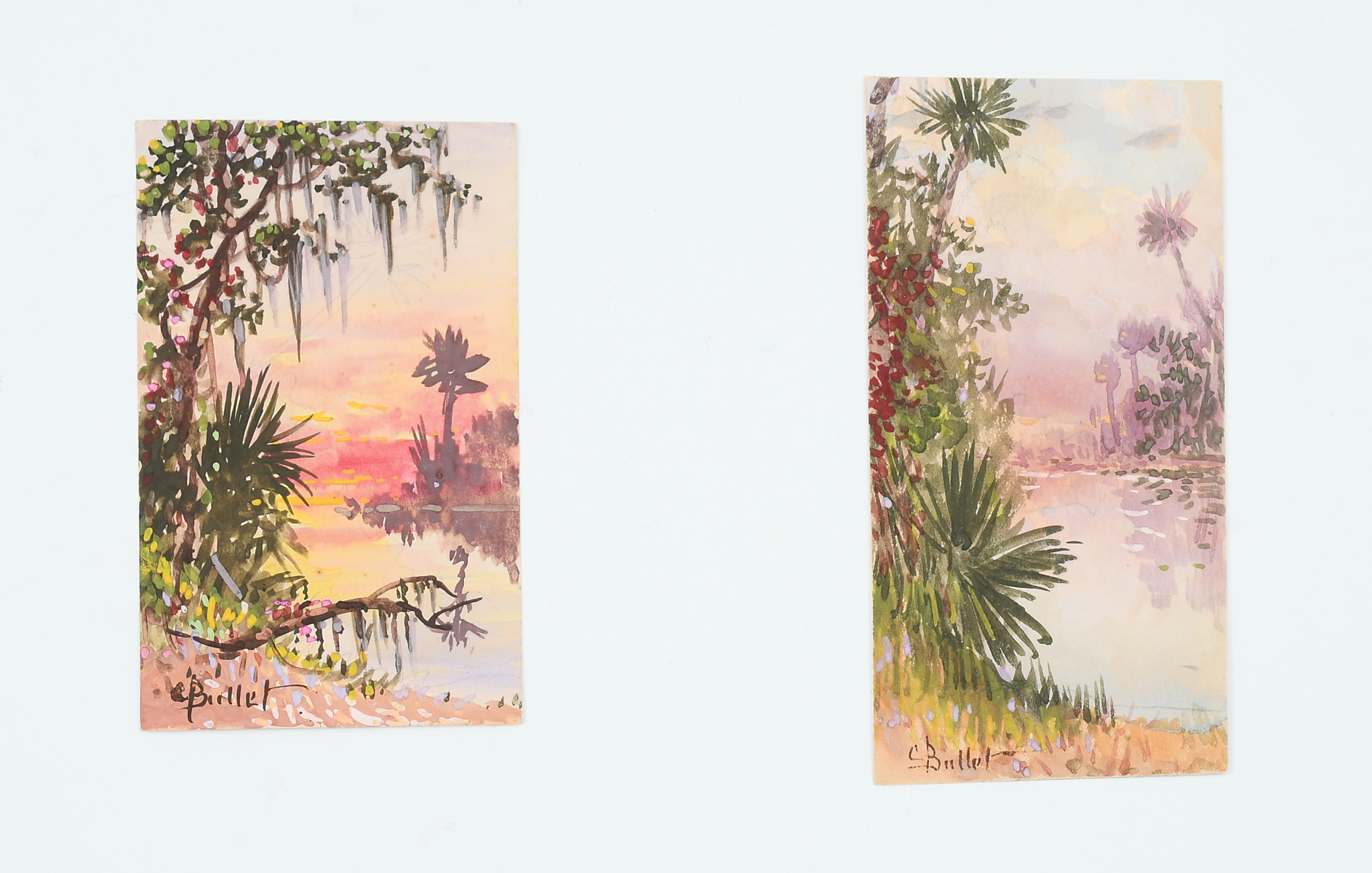 Appraisal: BULLET Charles American - Two Florida Paintings Palm Shore ''