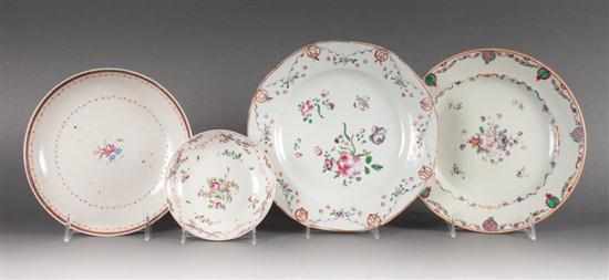 Appraisal: Two Chinese Export Famille Rose porcelain plates and two similar