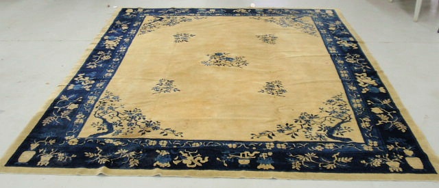 Appraisal: Room size Chinese oriental carpet blue and ivory