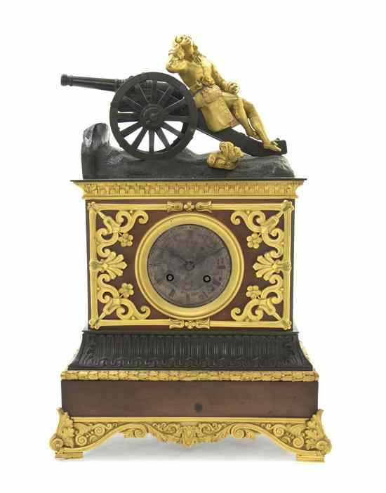 Appraisal: A Louis Philippe Gilt and Patinated Bronze Figural Mantel Clock