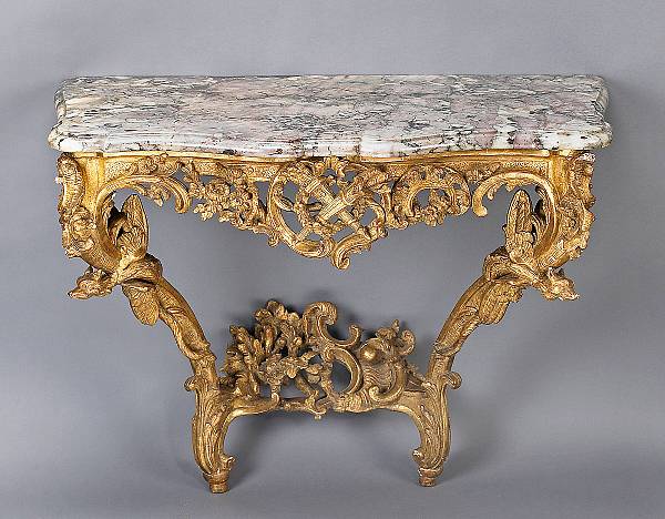 Appraisal: A R gence carved giltwood console d'applique second quarter th