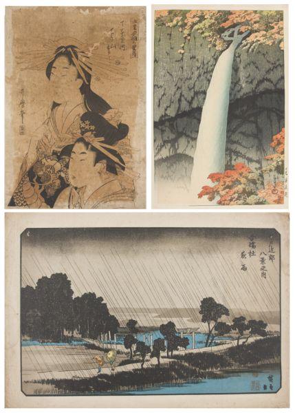 Appraisal: Japanese Woodblock Prints as follows Kitigawa Utmaro - Two Ladies