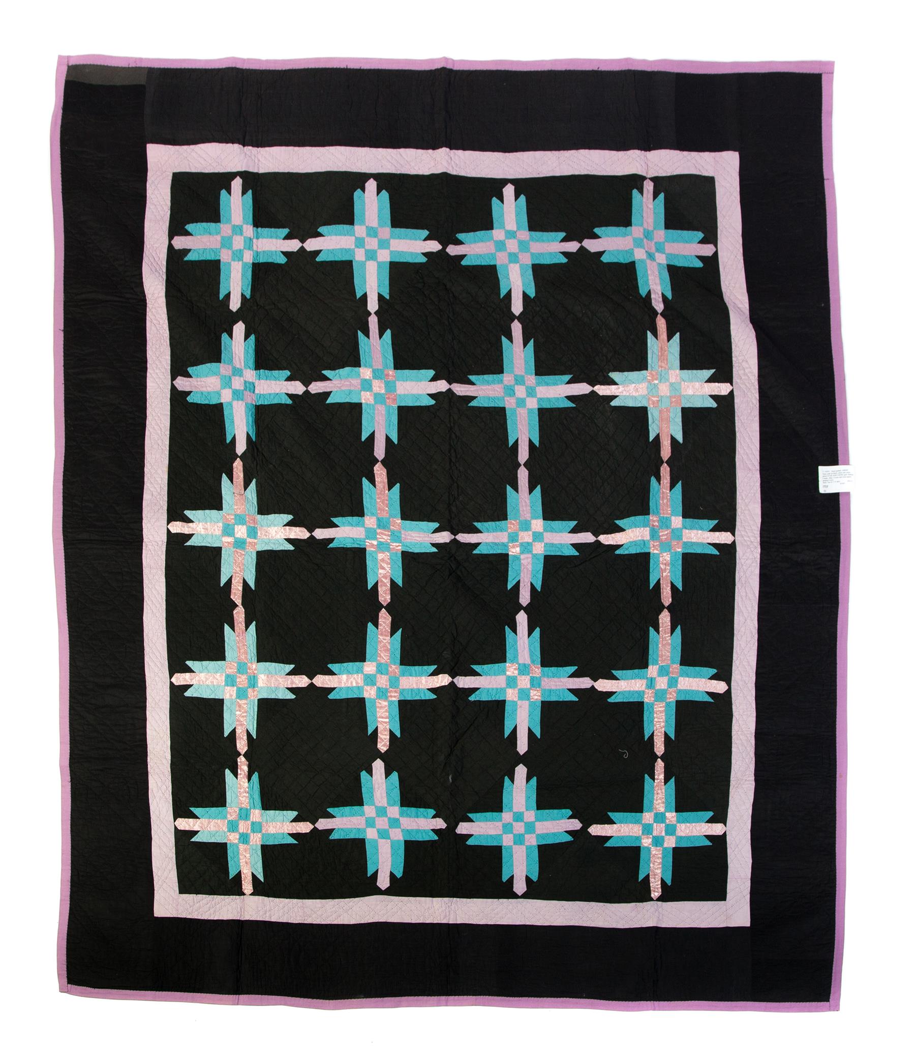 Appraisal: AMISH QUILT Second quarter- th century Star and Cross in