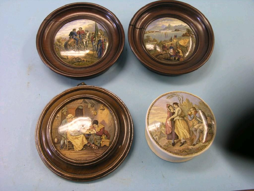 Appraisal: Four Victorian pot lids Harbour of Hong Kong The Best