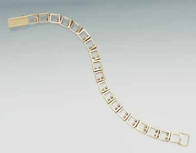 Appraisal: A Ladies' Gold Bracelet k yellow gold bracelet designed with