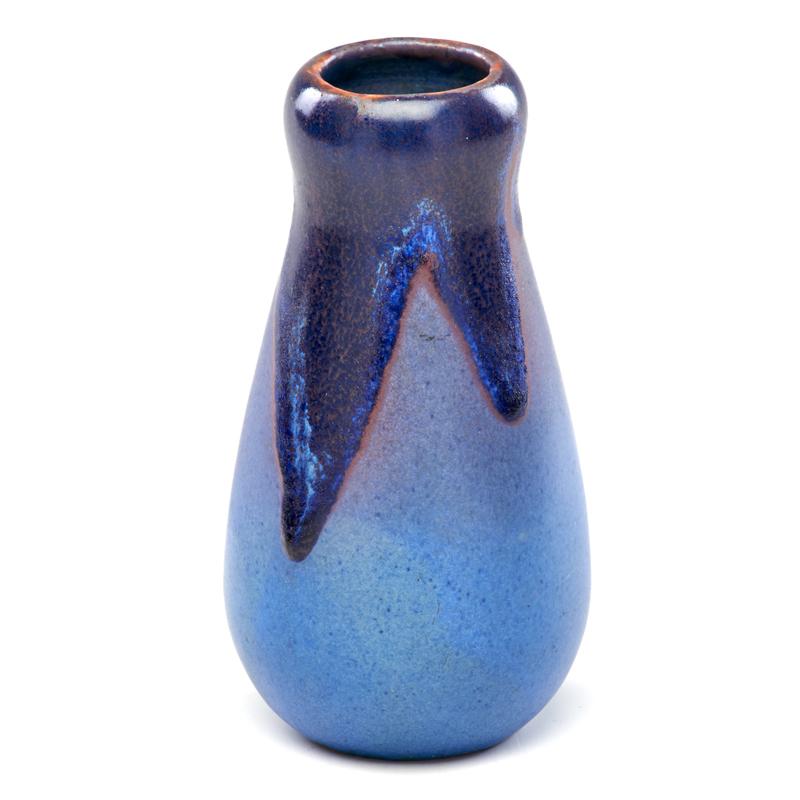 Appraisal: NEWCOMB COLLEGE Drip glaze vase with tapering neck New Orleans